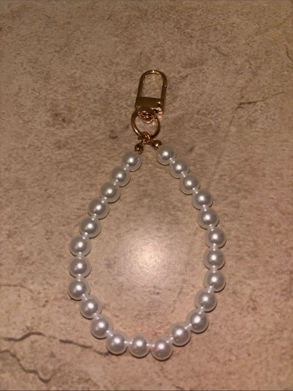 Pearl beaded bag charm